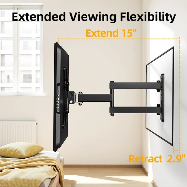 Alt view image 5 of 7 - IWORKBOARD 32+ 40 inch Full Motion TV Wall Mount for 13-43" TVs & Monitor, 360° Rotating Small TV Mount Bracket,Articulating Swivel Tilting Extension, Max VESA 200x200mm, Single Studs, 55 lbs