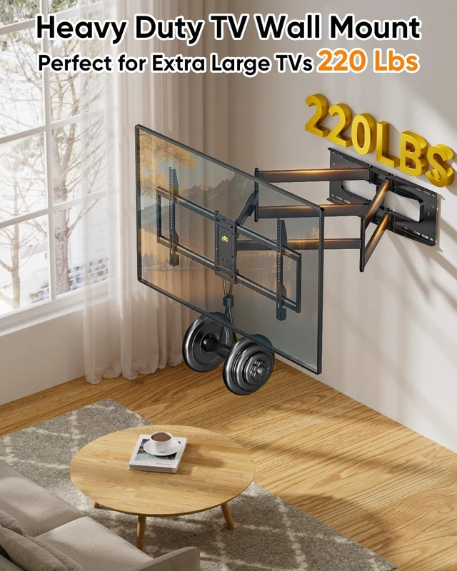 Alt view image 2 of 7 - FORGING MOUNT Long Arm TV Wall Mount for Most 42-95 inch TVs,