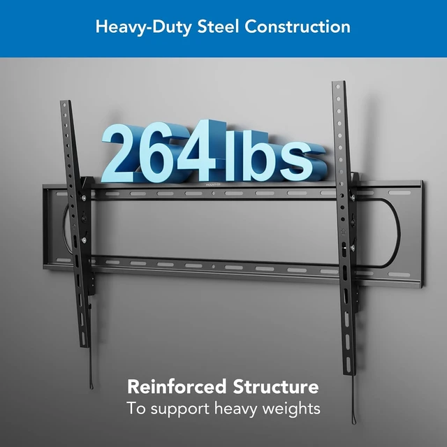 Alt view image 3 of 7 - Mount-It! 98 Inch TV Wall Mount, Heavy Duty Tilting Bracket, Holds 264 lb