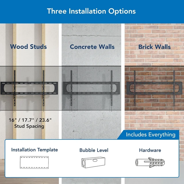 Alt view image 6 of 7 - Mount-It! 98 Inch TV Wall Mount, Heavy Duty Tilting Bracket, Holds 264 lb