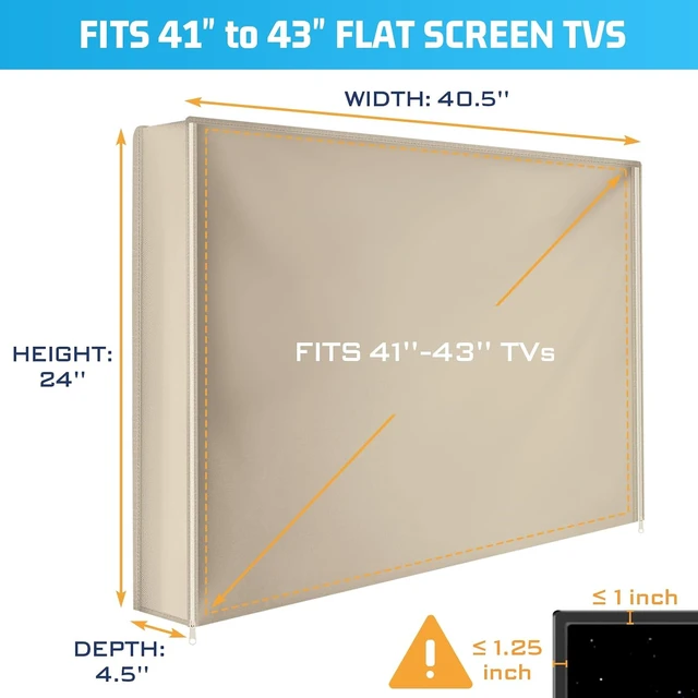 Alt view image 5 of 7 - Outdoor TV Cover 41-43 Inch Weatherproof, 600D Zipper Outside TV Covers