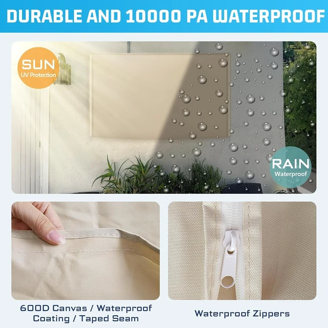 Alt view image 4 of 7 - Outdoor TV Cover 41-43 Inch Weatherproof, 600D Zipper Outside TV Covers