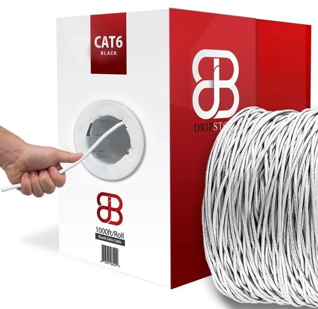 Alt view image 7 of 7 - DRIPSTONE CAT6 1000ft Bulk Ethernet Cable 23AWG Solid CCA UTP 0.57mm White
