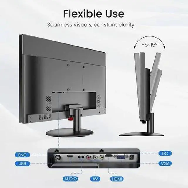 Alt view image 4 of 5 - Security Camera Monitor 22-inch 1920x1080 HD Video CCTV Screen HDMI VGA AV BNC