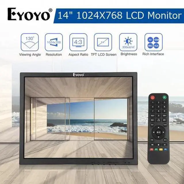 Alt view image 2 of 7 - 14" Security Monitor 1024x768 HDMI/VGA/BNC/AV for CCTV Home & 24/7 Surveillance