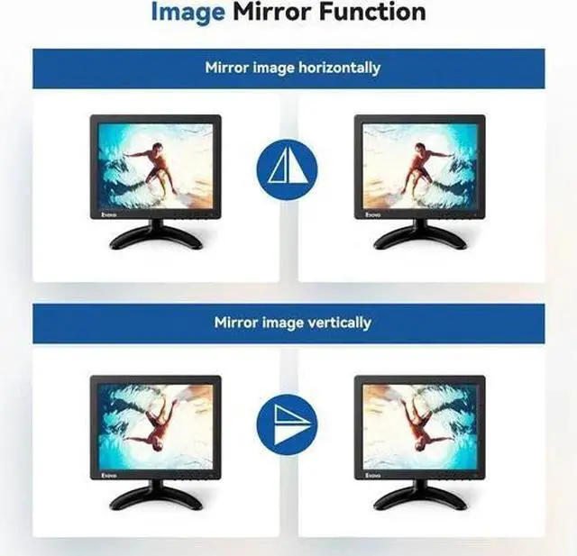 Alt view image 3 of 7 - 8 inch Monitor Portable Small HDMI Display Screen,1024x768 w/ Remote Control
