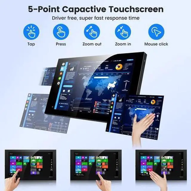 Alt view image 4 of 7 - 7 In Portable Touch Screen Monitor HDMI USB-C for Raspberry Pi/PC/Switch Gaming