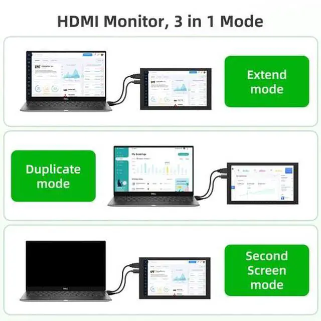 Alt view image 5 of 7 - 7 In Portable Touch Screen Monitor HDMI USB-C for Raspberry Pi/PC/Switch Gaming