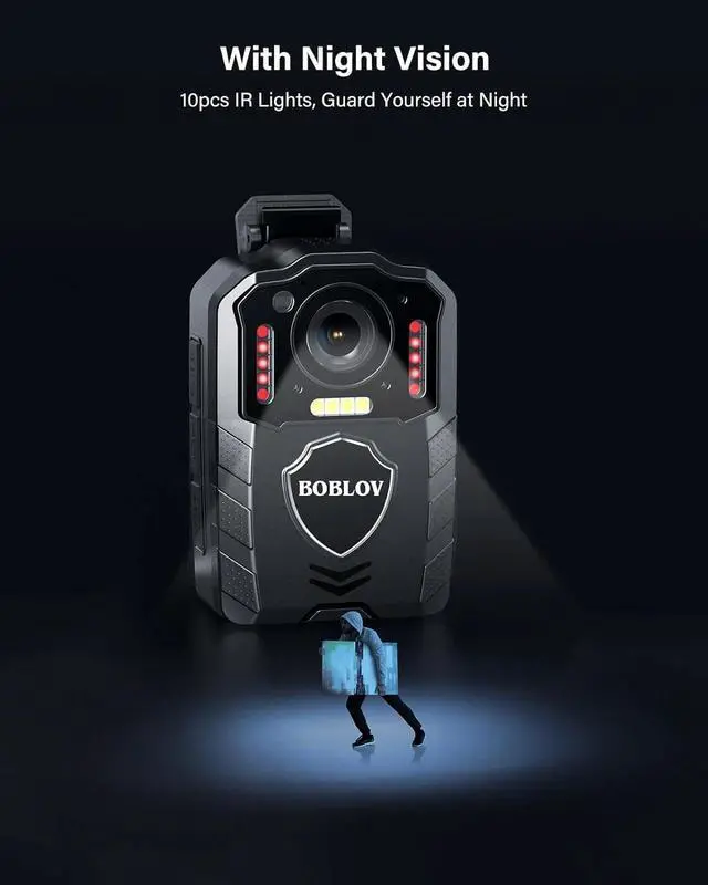 Alt view image 4 of 7 - BOBLOV 2K 48MP Body Camera Audio Video Recorder Policde Camera 3000mAh 64GB Cam