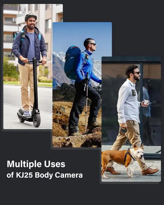 Alt view image 5 of 7 - BOBLOV 2K 48MP Body Camera Audio Video Recorder Policde Camera 3000mAh 64GB Cam