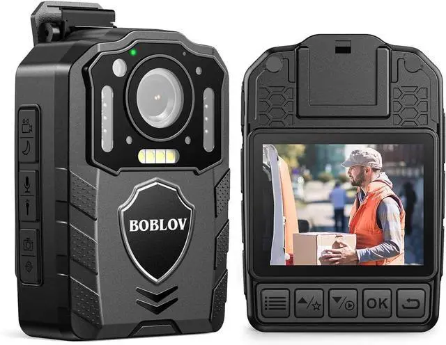 Alt view image 7 of 7 - BOBLOV 2K 48MP Body Camera Audio Video Recorder Policde Camera 3000mAh 64GB Cam