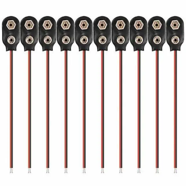 Alt view image 8 of 9 - New Pack of 2x 9V Battery Connector Snap Clip Wire Connector Lead Holder T Type
