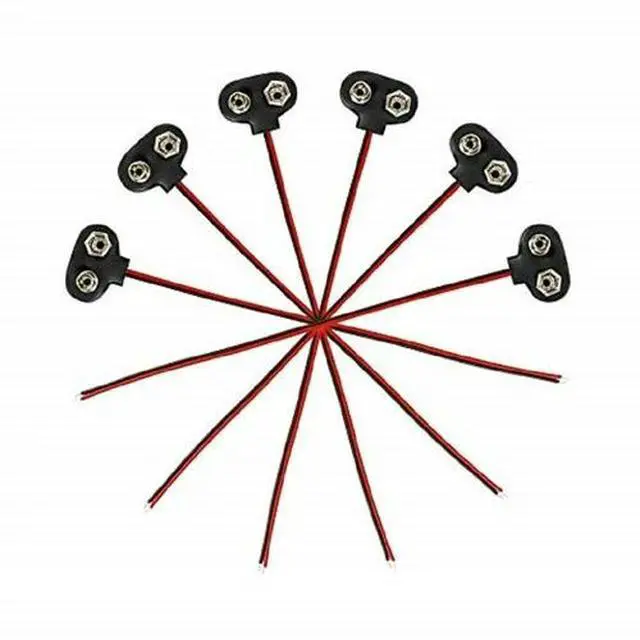 Alt view image 9 of 9 - New Pack of 2x 9V Battery Connector Snap Clip Wire Connector Lead Holder T Type