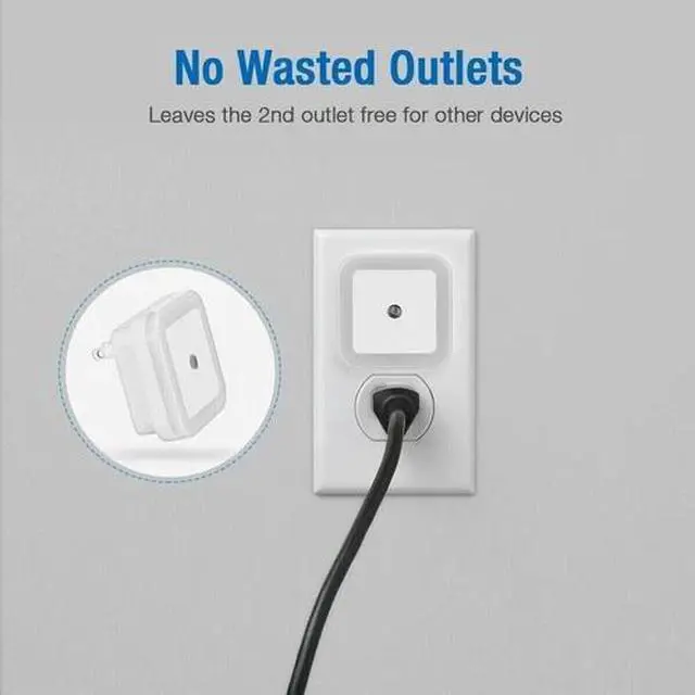 Alt view image 4 of 7 - 6-Pcs Plug-in LED Night Lights Lamp Dusk to Dawn Sensor Hallway Kitchen Bathroom