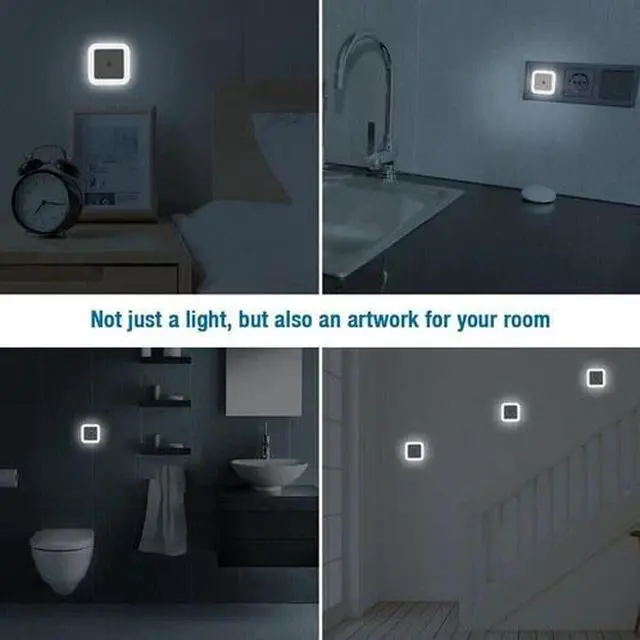 Alt view image 7 of 7 - 6-Pcs Plug-in LED Night Lights Lamp Dusk to Dawn Sensor Hallway Kitchen Bathroom