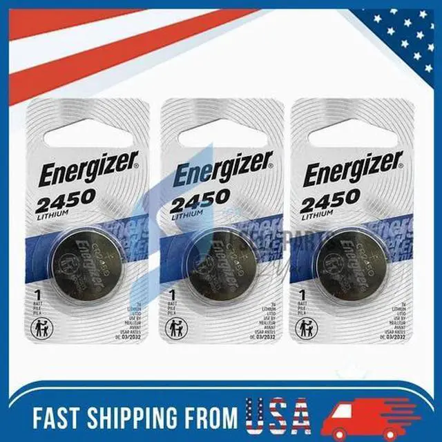 Main image of 3 Pack New Fresh Energizer ECR2450 CR2450 BR2450 Lithium 3V Battery Exp 03/2032