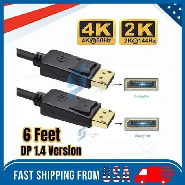 Main image of Display Port to Display Port Cable DP to DP 4K 60Hz High Speed Video Audio 6 ft