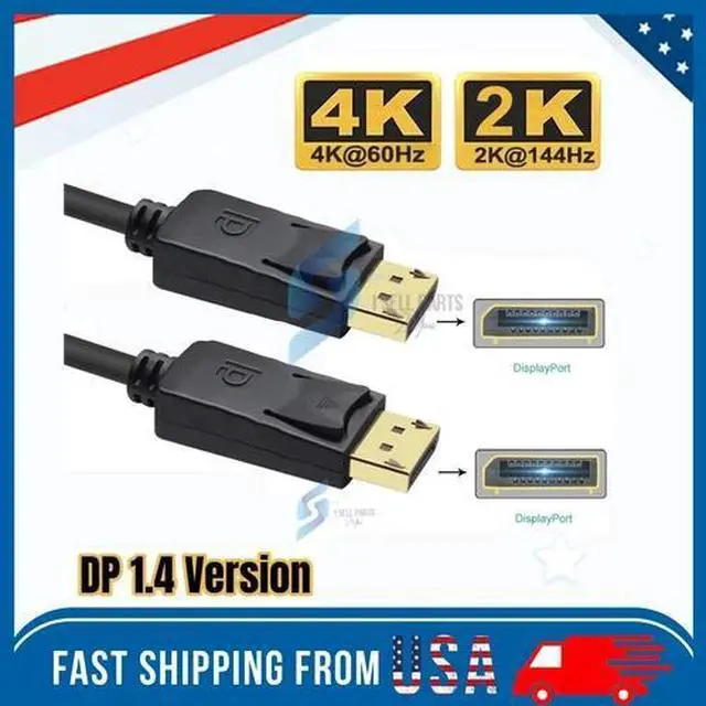 Alt view image 2 of 5 - Display Port to Display Port Cable DP to DP 4K 60Hz High Speed Video Audio 6 ft