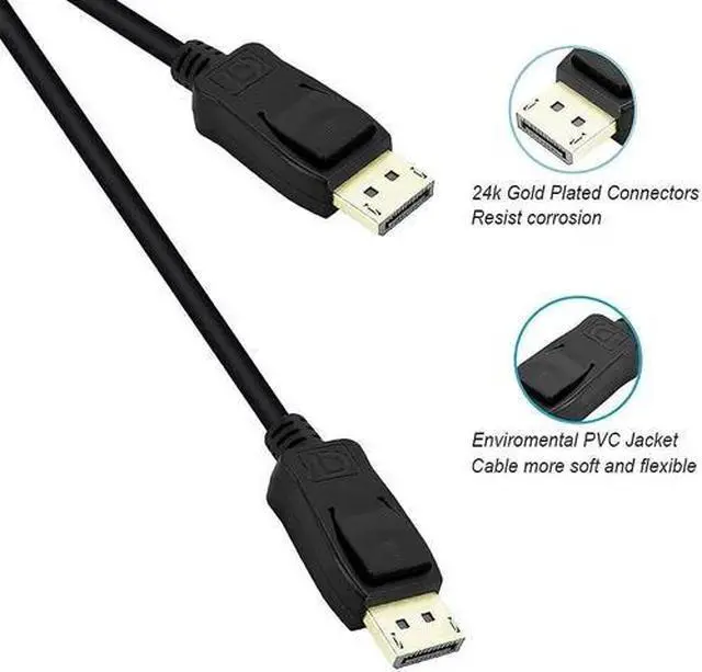 Alt view image 4 of 5 - Display Port to Display Port Cable DP to DP 4K 60Hz High Speed Video Audio 6 ft