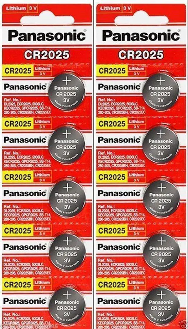 Main image of 10 x Fresh PANASONIC CR 2025 CR2025 CR-2025 LITHIUM COIN CELL Battery Exp 2030