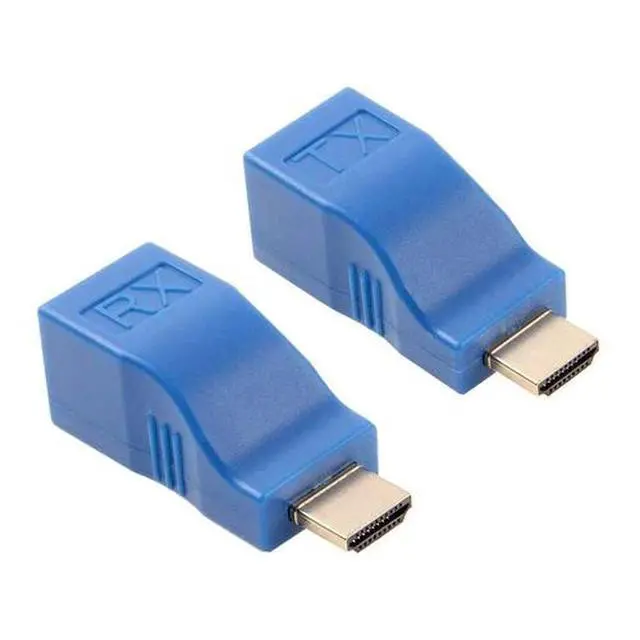 Alt view image 4 of 7 - 4K 1080P HDMI Extender to RJ45 Over Cat 5e/6 Network LAN Ethernet Adapter 2 PCS