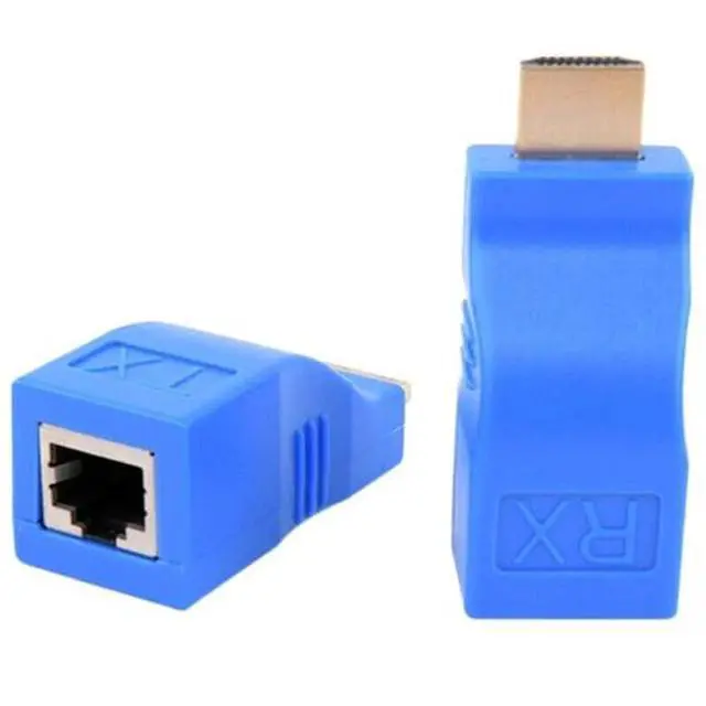 Alt view image 5 of 7 - 4K 1080P HDMI Extender to RJ45 Over Cat 5e/6 Network LAN Ethernet Adapter 2 PCS