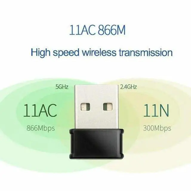Alt view image 6 of 6 - Wireless Lan USB PC WiFi Adapter Network 802.11AC 1200Mbps Dual Band 2.4G / 5G