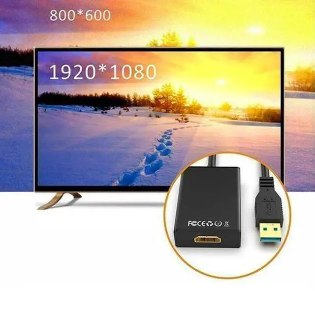 Alt view image 3 of 7 - HD 1080P USB 3.0 to HDMI Video Cable Adapter For PC Laptop HDTV LCD TV Converter