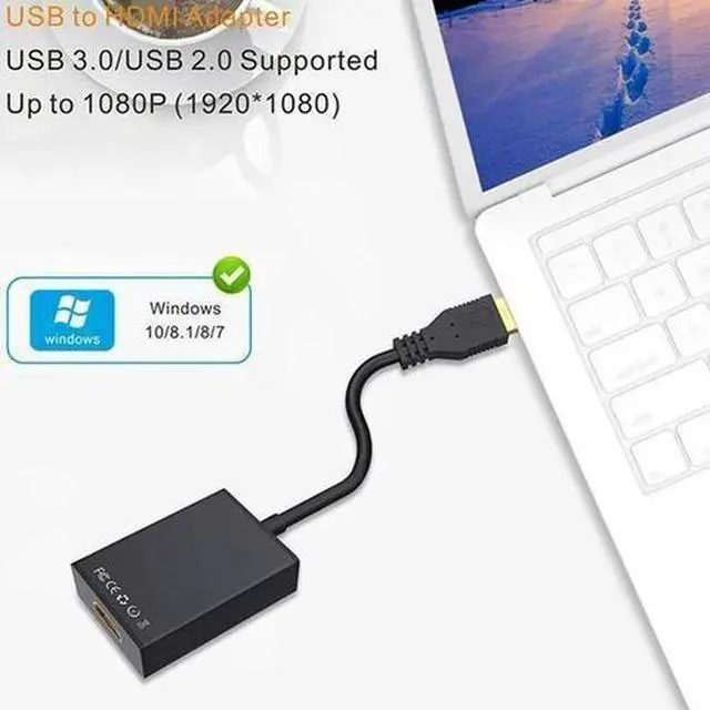 Alt view image 4 of 7 - HD 1080P USB 3.0 to HDMI Video Cable Adapter For PC Laptop HDTV LCD TV Converter