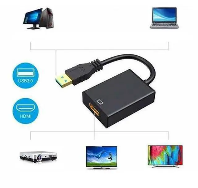 Alt view image 6 of 7 - HD 1080P USB 3.0 to HDMI Video Cable Adapter For PC Laptop HDTV LCD TV Converter