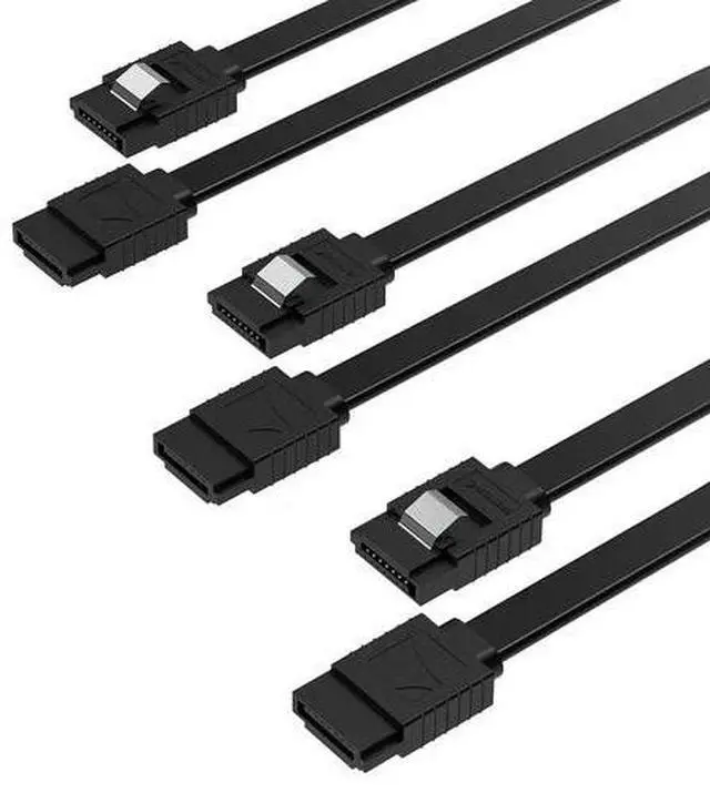 Main image of 3 Pack SATA III 6 Gbit/s Straight Data Cable with Lock Latch for HDD/SSD/CD/DVD