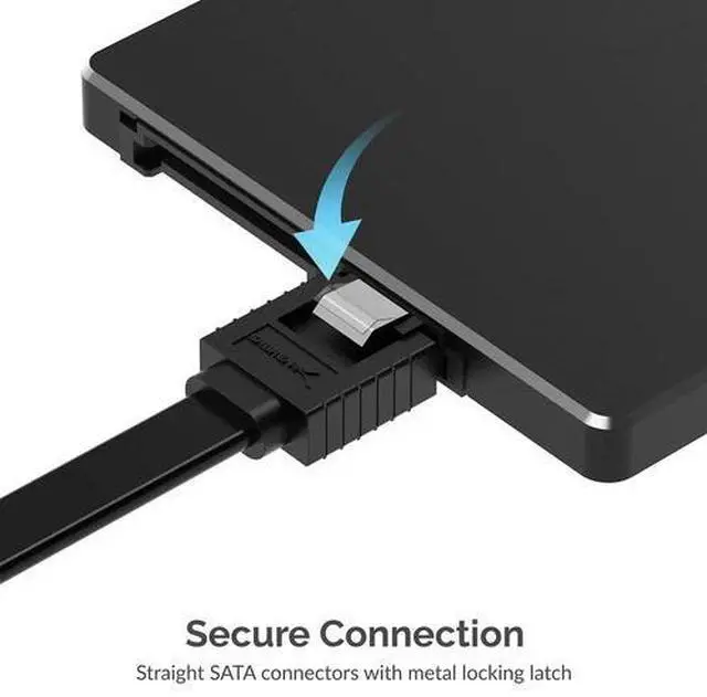 Alt view image 6 of 7 - 3 Pack SATA III 6 Gbit/s Straight Data Cable with Lock Latch for HDD/SSD/CD/DVD