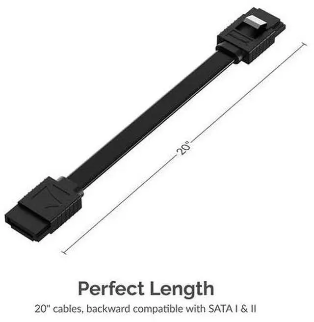 Alt view image 7 of 7 - 3 Pack SATA III 6 Gbit/s Straight Data Cable with Lock Latch for HDD/SSD/CD/DVD