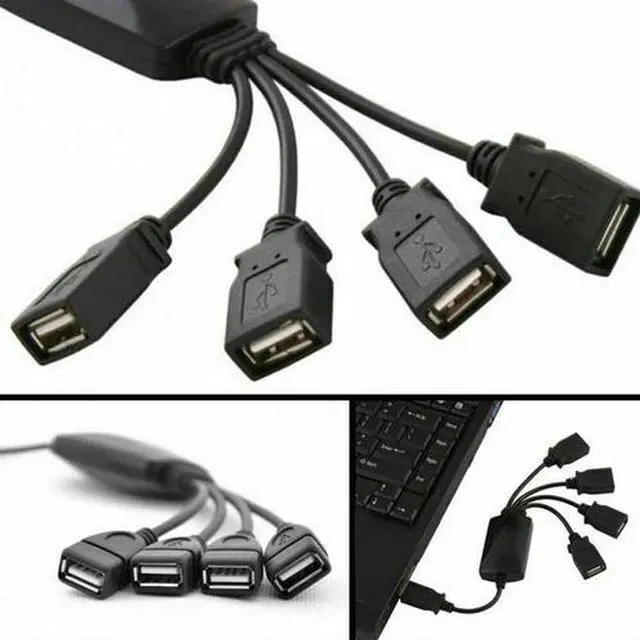Alt view image 2 of 7 - 4 Port USB 2.0 High Speed Hub Octopus Splitter 480 Mbps for PC Laptop Notebook