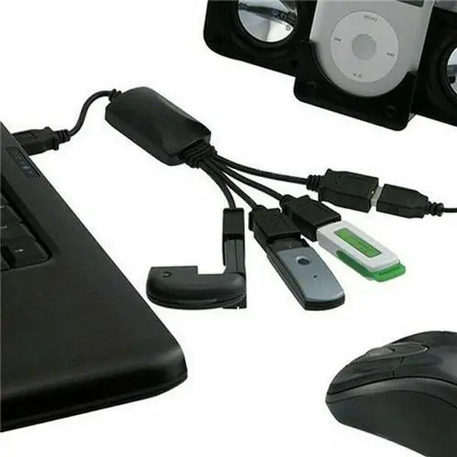 Alt view image 3 of 7 - 4 Port USB 2.0 High Speed Hub Octopus Splitter 480 Mbps for PC Laptop Notebook
