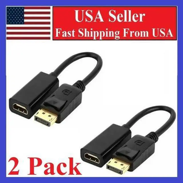 Main image of 2X Display Port to HDMI Male Female Adapter Converter Cable DP to HDMI