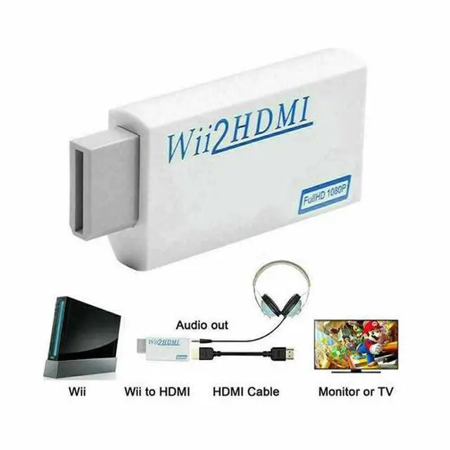 Alt view image 4 of 7 - Portable Wii to HDMI Wii2HDMI Full HD Converter Audio Output Adapter TV Black