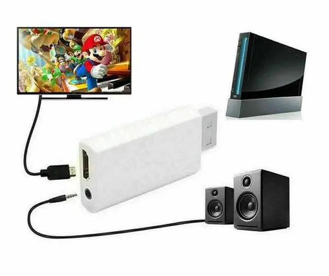 Alt view image 5 of 7 - Portable Wii to HDMI Wii2HDMI Full HD Converter Audio Output Adapter TV Black