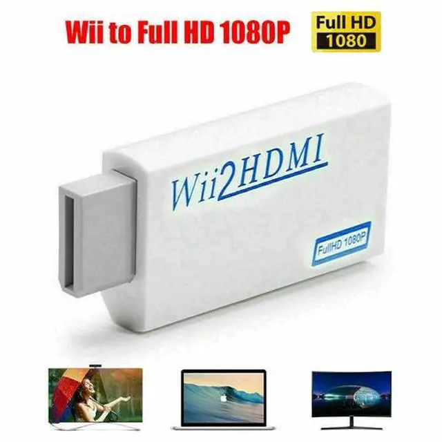Alt view image 6 of 7 - Portable Wii to HDMI Wii2HDMI Full HD Converter Audio Output Adapter TV Black