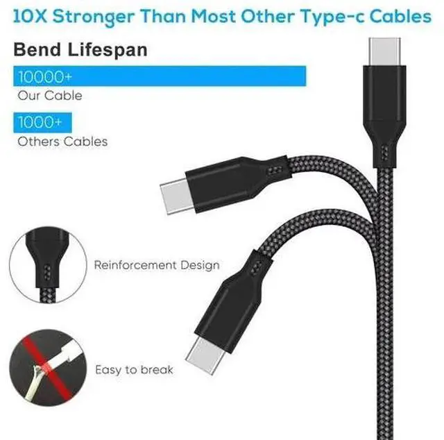 Alt view image 5 of 7 - Charging Cable for Xbox Series PS5/PS5 Pro Controller 10 FT Replacement Black