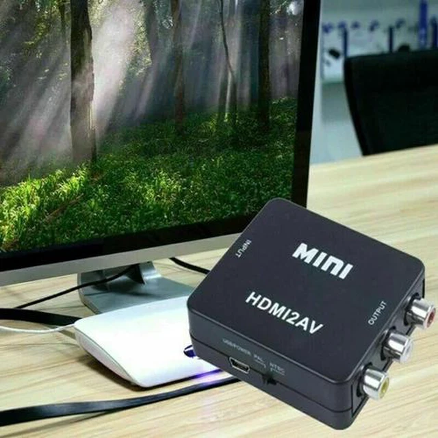 Alt view image 2 of 7 - HDMI To RCA AV Adapter Converter Cable CVBS 3RCA 1080P Composite Video Audio