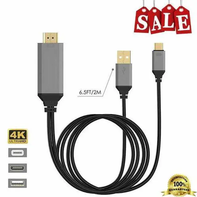 Main image of MHL USB-C Type C to HDMI USB A HD TV Cable Adapter For Android Phones Tablet BLK