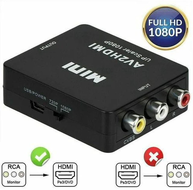 Main image of RCA AV to HDMI HD Converter Composite CVBS Video Adapter Wii NES SNES