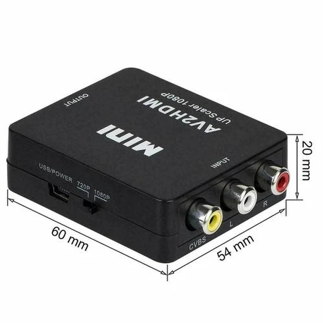 Alt view image 7 of 7 - RCA AV to HDMI HD Converter Composite CVBS Video Adapter Wii NES SNES