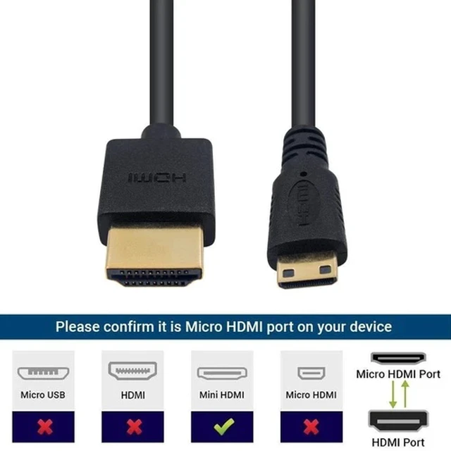 Alt view image 4 of 6 - High-Speed Mini-HDMI to HDMI Cable MINI HDMI HD Cord For Canon SONY Camera