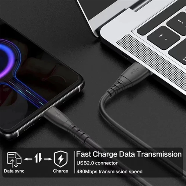 Alt view image 5 of 6 - 66W Spring Coiled Fast Charge Cable for Samsung Galaxy S23/LG-Car Charger Cord