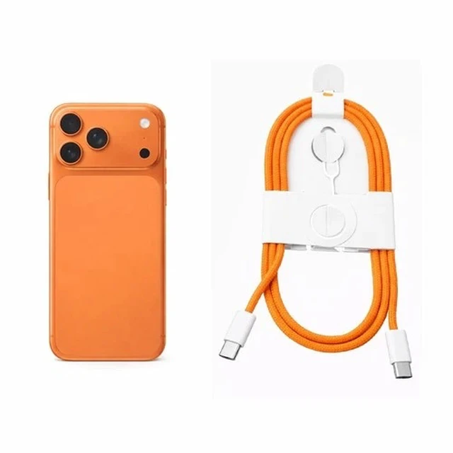 Alt view image 2 of 4 - 60W USB-C Woven Fast Charging Cable for iPhone 15 16 17 Braided Data Cord Orange