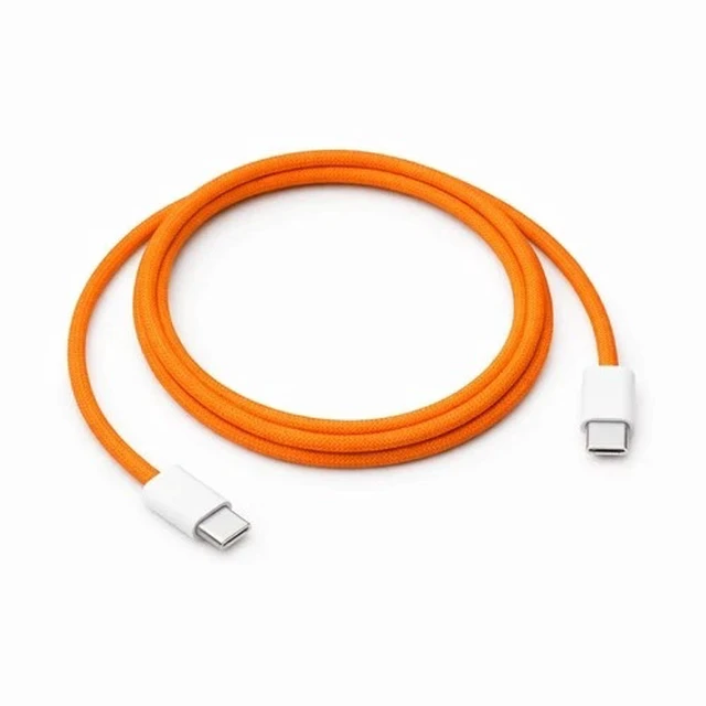 Alt view image 4 of 4 - 60W USB-C Woven Fast Charging Cable for iPhone 15 16 17 Braided Data Cord Orange
