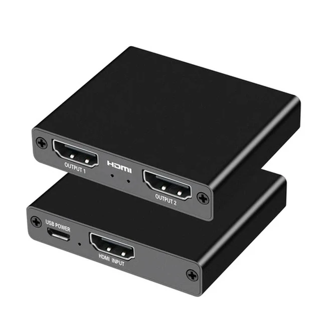 Alt view image 2 of 4 - HDMI Splitter 1 In 2 Out 4KUHD HDMI Splitter For Dual Monitors Duplicate/Mirror