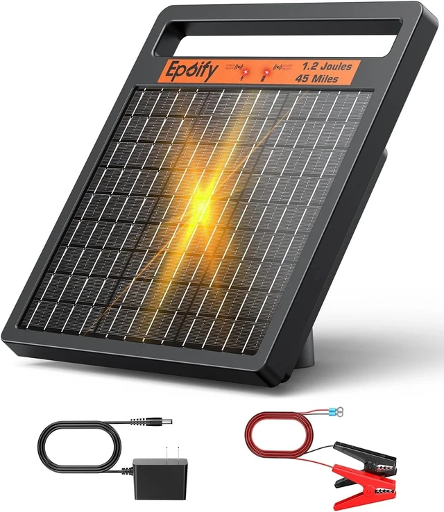 Alt view image 3 of 7 - 45 Miles Solar Electric Fence Charger Day Night Mode 24H Energizer for Livestock